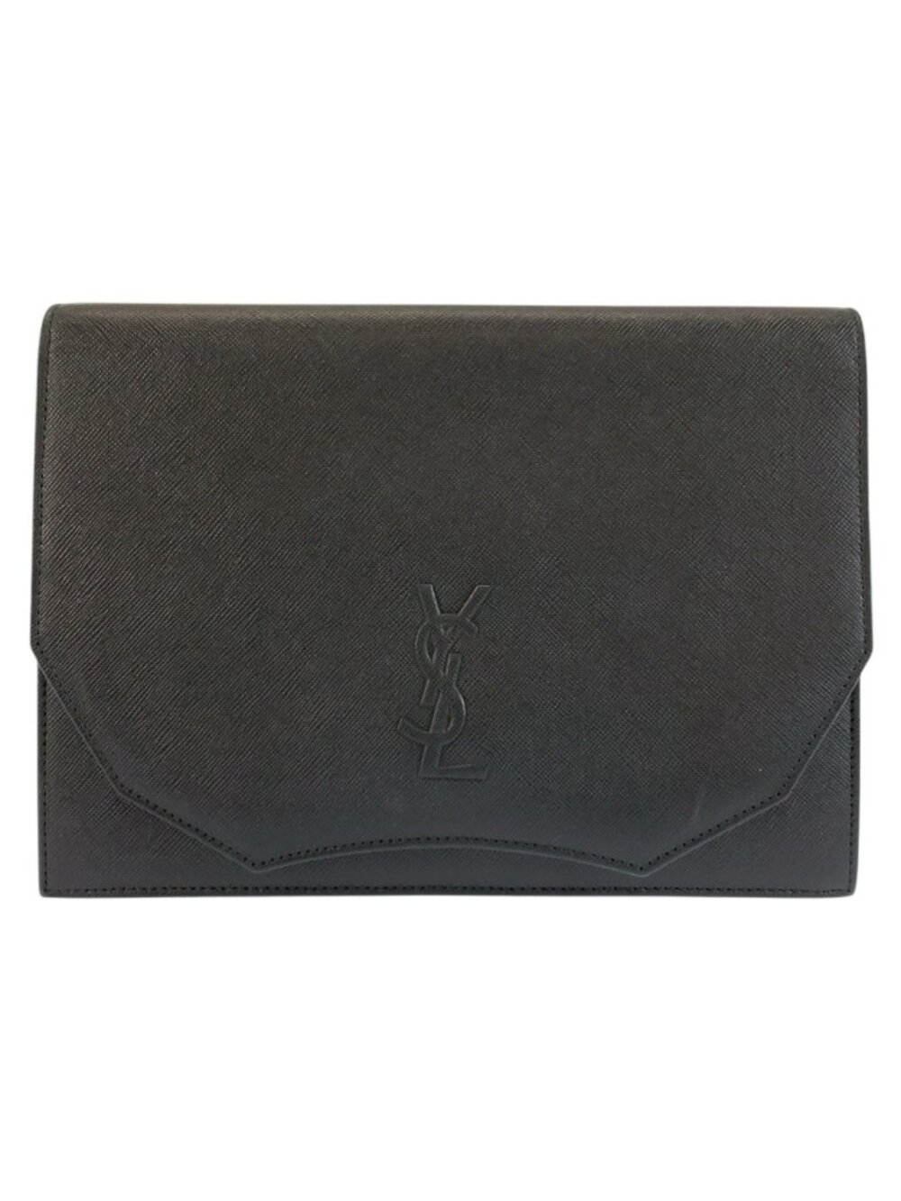 Saint Laurent Vintage YSL Black Leather Clutch